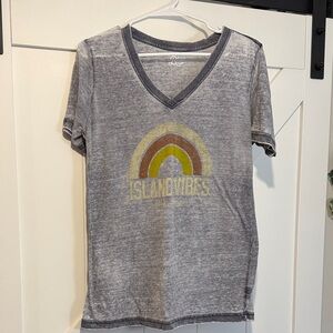 Fifth Sun Island Vibes Gray V-Neck Tee